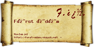 Fürst Ádám névjegykártya